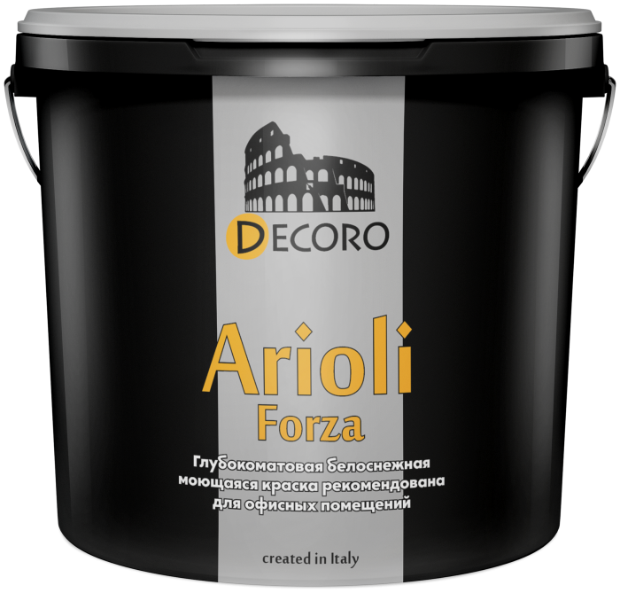 Arioli Forza (Ариоли Форза) краска стойкая, матовая, моющаяся, рекомендована для офисных и торговых помещений